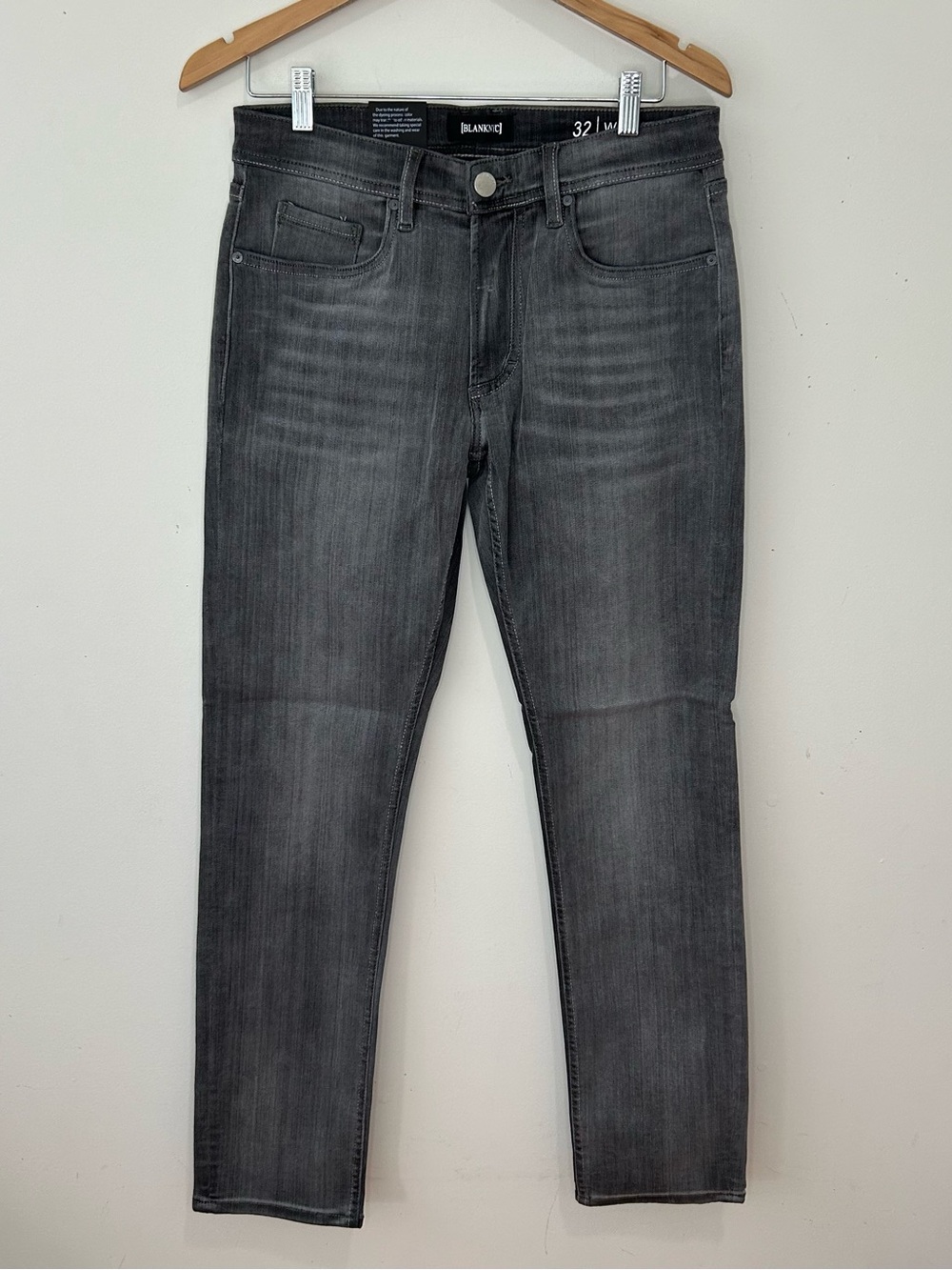 BLANKNYC Wooster Men’s Gray Jeans 32x32 Slim Straight Stretch Denim Fade Wash